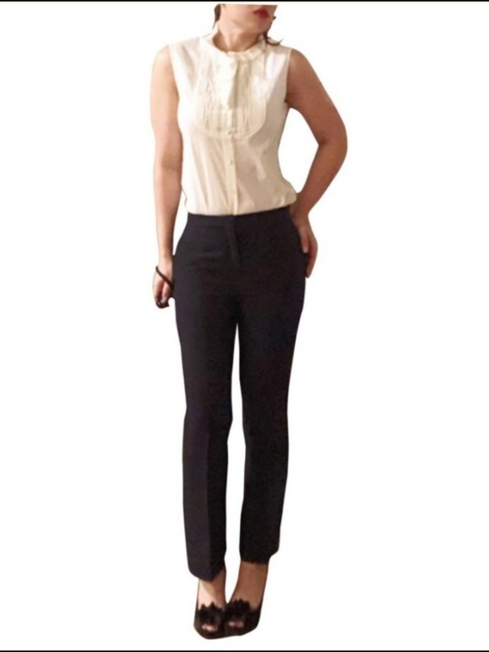 Dior Black Wool Silk Dress Pants SZ 8 6